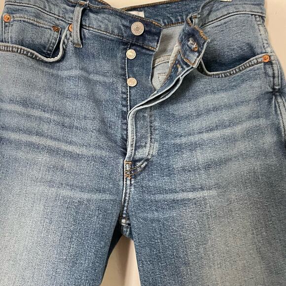 RE/DONE Women's 80s Slim Straight Size 31 Medium Wash High Rise Button Fly Jeans - Picture 4 of 12